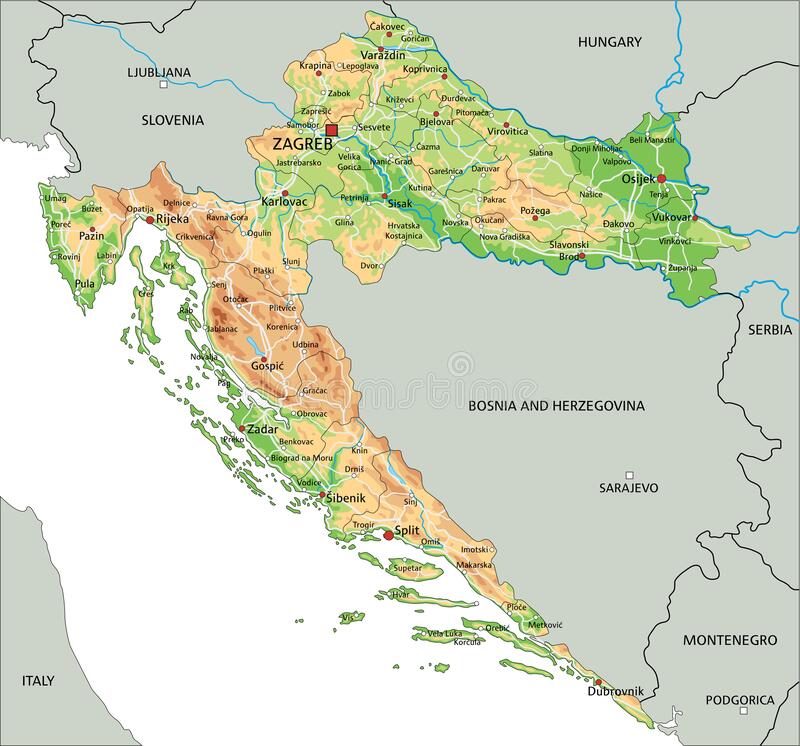 geografska karta hrvatske